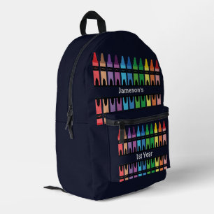 Sac À Dos Imprimé Cute Coloré Arc-en-ciel Crayon Personnalisé
