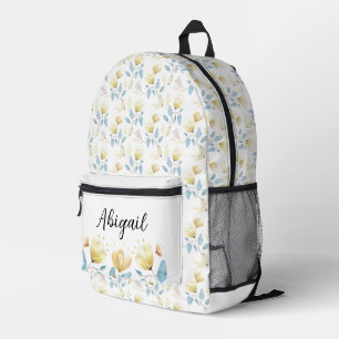 Sac À Dos Imprimé Cute Country Chic Aquarelle Floral Personnalisé