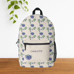 Sac À Dos Imprimé Cute crème Aquarelle Blueberry Fruit Motif