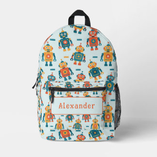 Sac À Dos Imprimé Cute Customizable Robot Print