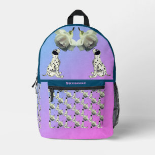 Sac À Dos Imprimé Cute Dalmatien Chiot Rose Animal Personnalisé