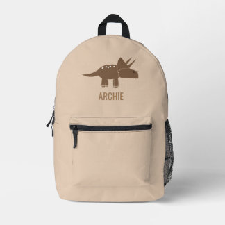 Sac À Dos Imprimé Cute Dino Dinosaur Beige personnalisé