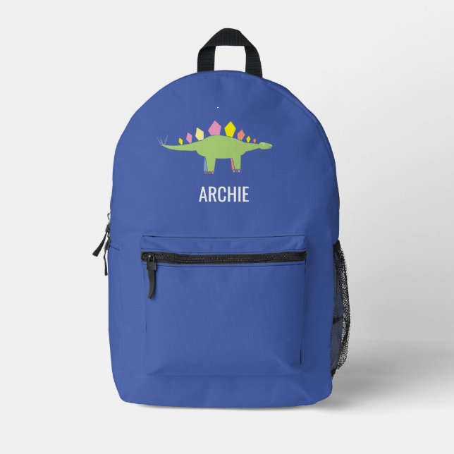 Sac À Dos Imprimé Cute Dino Dinosaur Personnalisé Bleu (Recto)