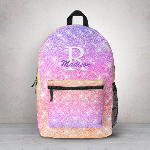 Sac À Dos Imprimé Cute iridescente ombre violet jaune faux parties s