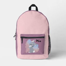 Sac À Dos Imprimé Cute lapin et lunettes Personnalisé