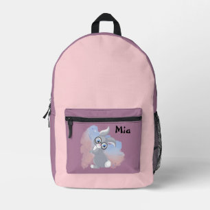 Sac À Dos Imprimé Cute lapin et lunettes Personnalisé