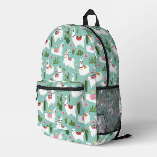 Sac À Dos Imprimé Cute Llamas Sur Motif Turquoise