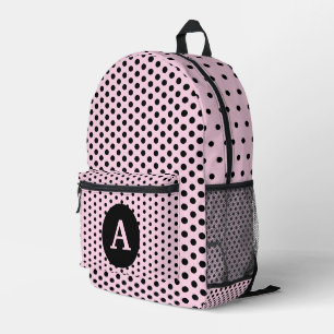 Sac À Dos Imprimé Cute Monogrammed Pois rose et noir