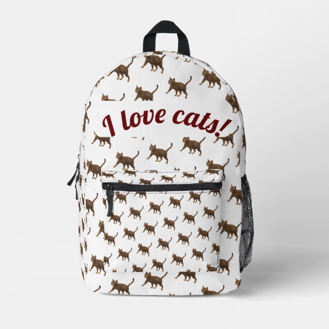 Sac À Dos Imprimé Cute Personnalisable Chats Thème (Recto)