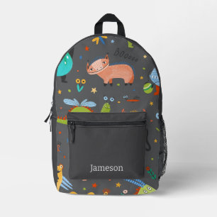 Sac À Dos Imprimé Cute Personnalisé Dinosaure Alien Enfants