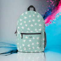 Cute Stars Motif sur Aqua avec votre nom