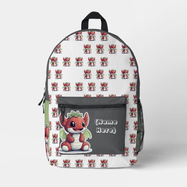 Sac À Dos Imprimé Cutest Strawberry Dragon (Recto)