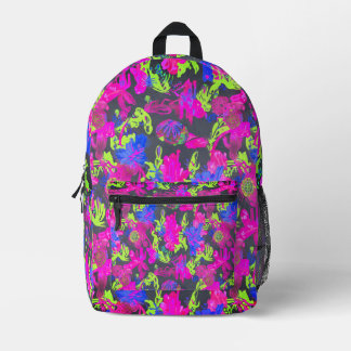 Sac À Dos Imprimé Cyberpunk Boho Neon Camouflage