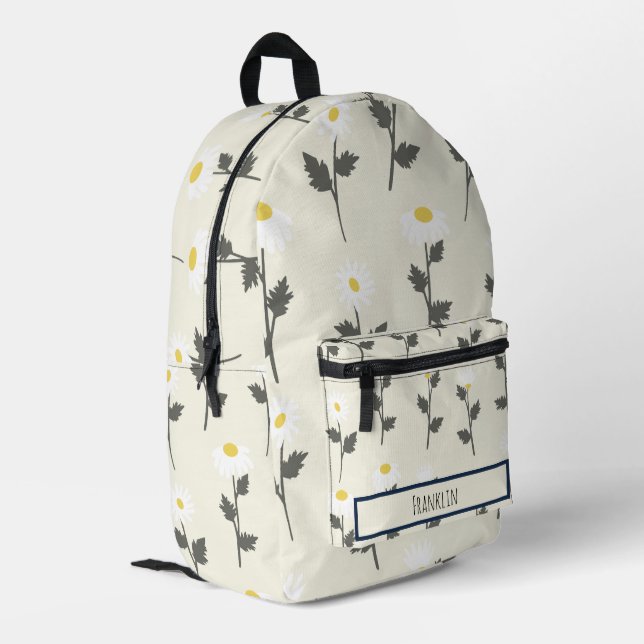 Sac À Dos Imprimé Daisy Dessin I Nom personnalisé (Coin arrière gauche)