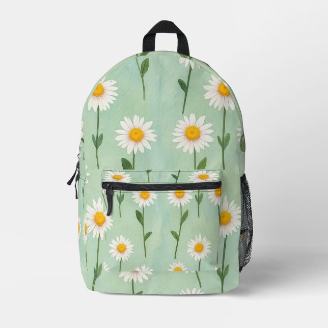 Sac À Dos Imprimé Daisy motif belle aquarelle peinture unique (Recto)
