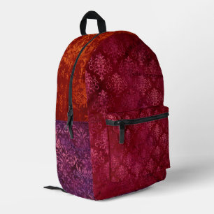Sac À Dos Imprimé Damask rose violet orange
