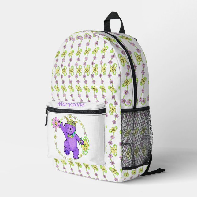 Sac À Dos Imprimé Danse Princesse pourpre Teddy Bear (Coin arrière droit)