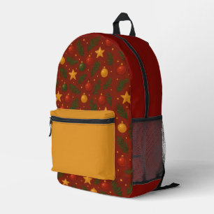 Sac à dos imprimé de Noël rouge - Festive Holiday