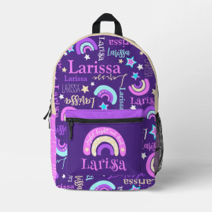 Sac À Dos Imprimé Définition du nom Larissa arc-en-ciel graphique