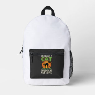 Sac À Dos Imprimé Déguisement Humain Chat Halloween Création Drôle