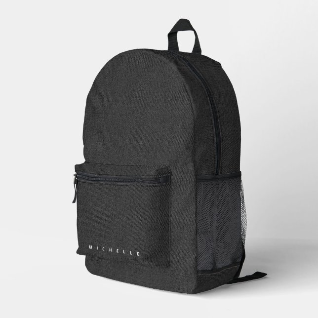 Sac À Dos Imprimé Denim Dark Grey Black Jeans élégant (Coin arrière droit)