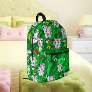 Sac À Dos Imprimé Des prés enchantés : Des rêves de licorne vert