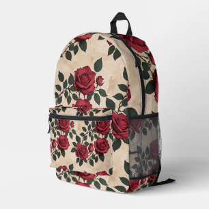 Sac À Dos Imprimé Des roses cramoisies vintage