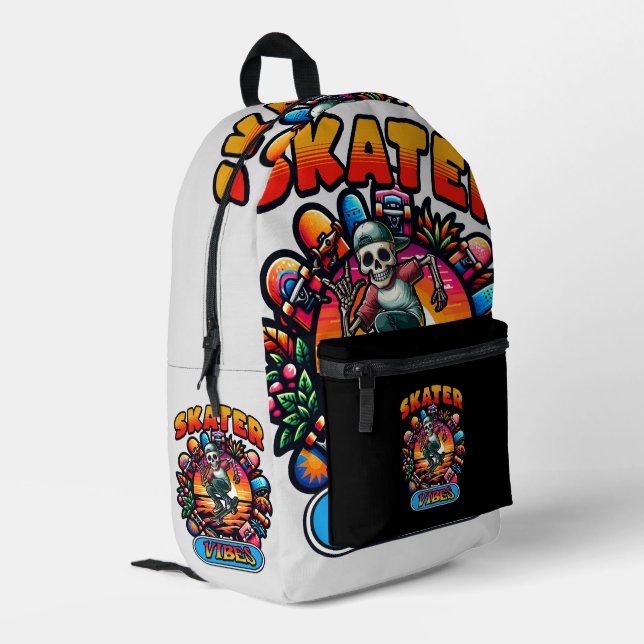 SAC À DOS IMPRIMÉ DES VIBES DE SKATER ! (Coin arrière gauche)