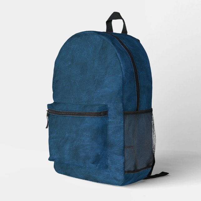 Sac À Dos Imprimé Design en cuir Turquoise riche (Coin arrière droit)