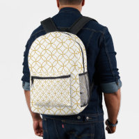 Design traditionnel japonais2 -SHIPPO- Blanc&Or
