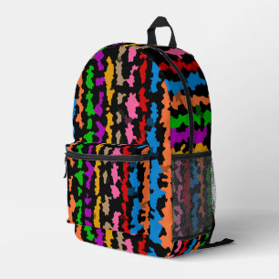 Sac À Dos Imprimé Dessin abstrait irrégulier coloré noir