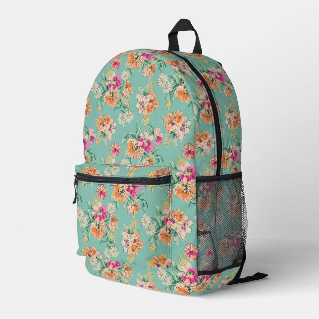Sac À Dos Imprimé Dessin brillant Motif floral (Coin arrière droit)