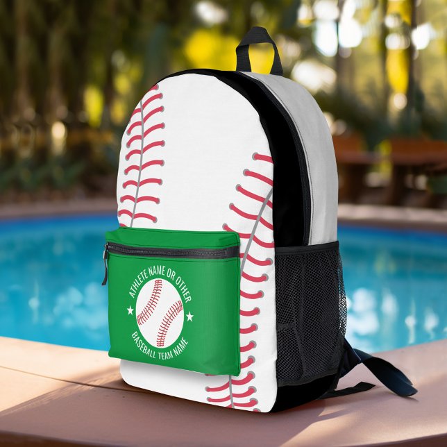 Sac À Dos Imprimé Dessin de baseball avec nom de sport personnalisé (Personalized Sports Backpack)