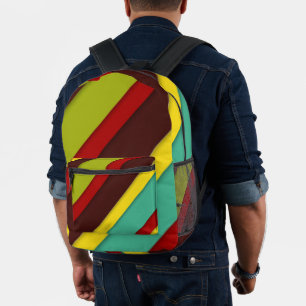 Sac À Dos Imprimé Diagonales multicolores