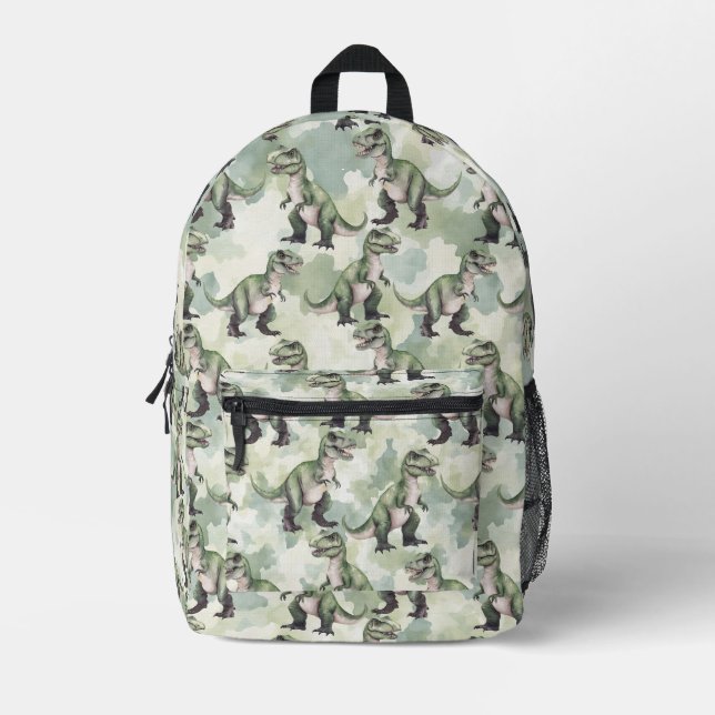 Sac À Dos Imprimé Dinosaur Camouflage Green Backpack (Recto)