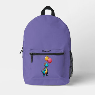 Sac À Dos Imprimé dinosaure bleu avec ballons