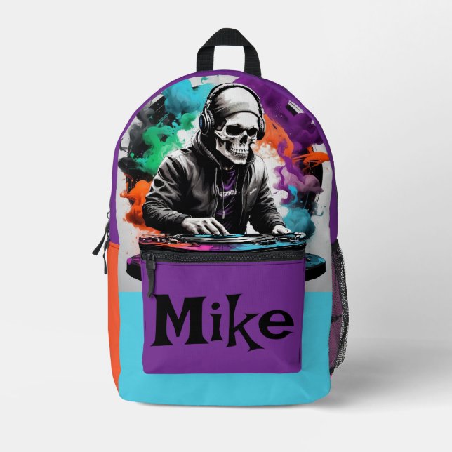 Sac À Dos Imprimé Dj Skeleton (Recto)