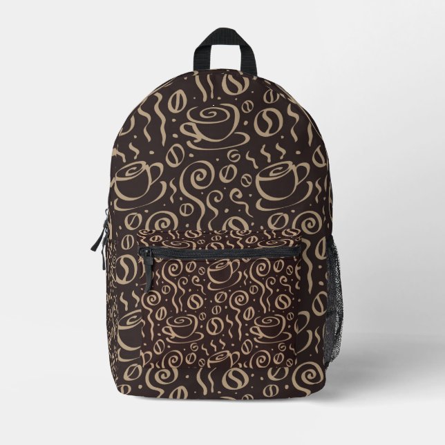 Sac À Dos Imprimé Doodles de café (Recto)