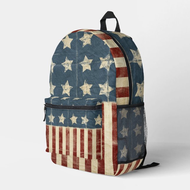 Sac À Dos Imprimé Drapeau américain en détresse (Coin arrière droit)