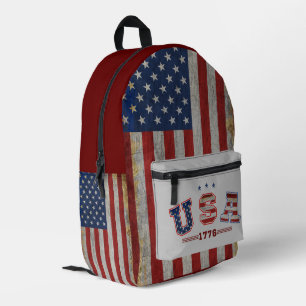 Sac À Dos Imprimé Drapeau américain en détresse 1776 Vétérans patrio