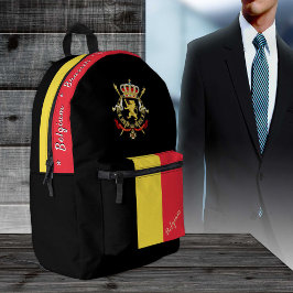 Sac À Dos Imprimé Drapeau belge, Belgique, patriote noir