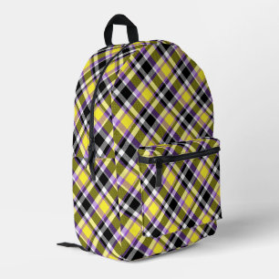 Sac À Dos Imprimé Drapeau de la Fierté Plaid Non binaire Boho Eclect