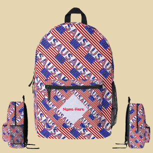 Sac À Dos Imprimé Drapeau de l'héritage des États-Unis École Personn