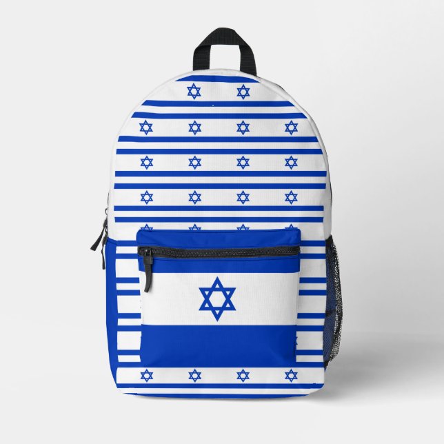 Sac À Dos Imprimé Drapeau d'Israël Étoile de David (Recto)