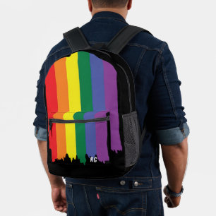 Sac À Dos Imprimé Drapeau LGBT Rainbow Pride avec texte