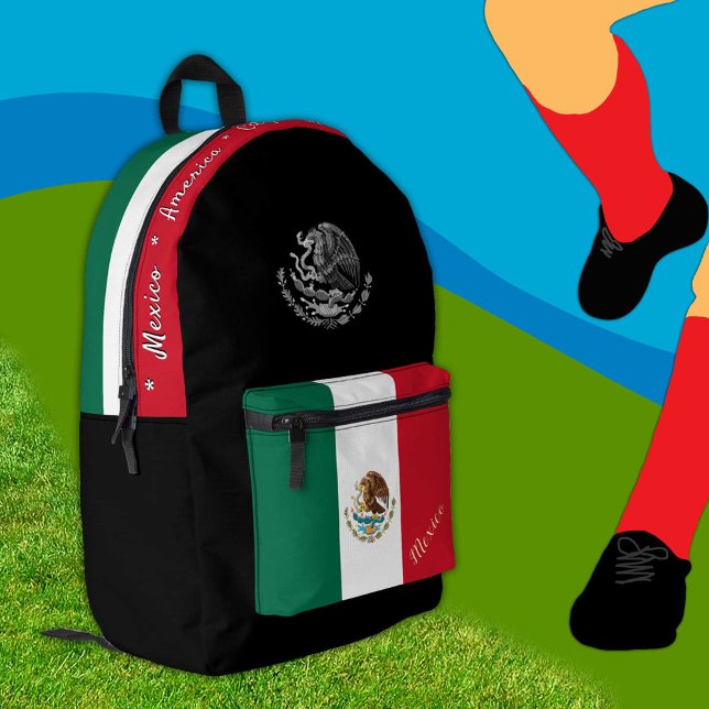 Sac À Dos Imprimé Drapeau mexicain, Mexique, noir patriote (Créateur téléchargé)