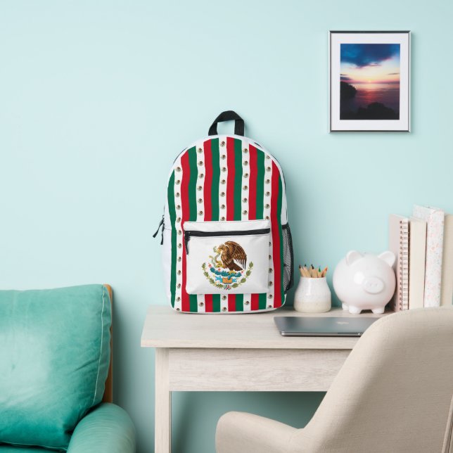 Sac À Dos Imprimé Drapeau mexicain Motif Design Armoiries (Insitu)