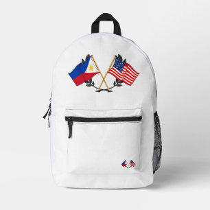 Sac À Dos Imprimé Drapeau philippin américain Patrimoine philippin V