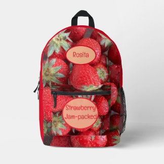 Sac À Dos Imprimé Drôle Nom personnalisé Fraise Jam-Packed Photo