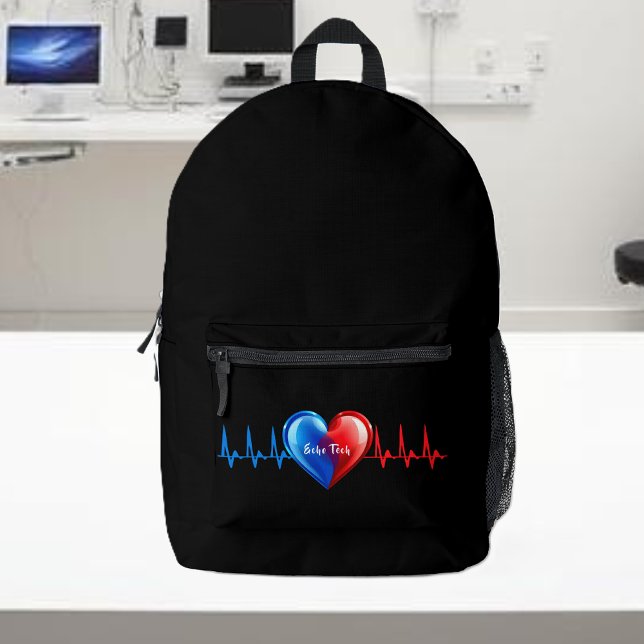 Sac À Dos Imprimé Écho Tech - Sonographe Cardiaque (Echo Tech-Cardiac Sonographer Printed Backpack)